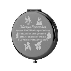 KEYCHIN Evil Queen Pocket Mirror Villain Movie Fans Gifts You are Braver Stronger Smarter Than You Think Compact Mirror for Women Girls Teenagers (Villain Always-BL)