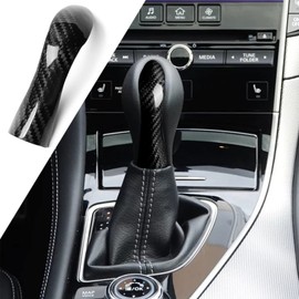 NVCNX Real Carbon Fiber Gear Shift Knob Top Cover Interior Trim Car Hard Carbon Fiber Accessories for Infiniti Q50 Q50S Q60 2014 2015 2016 2017 2018 2019 2020 1PC Glossy Black