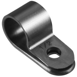 TA-VIGOR 50Pcs Nylon R-Type Cable Clamp Clips, 12.7mm Plastic Cable Clamp Assortment Kit Fastener, Plastic Wire Clamp Clips for Electrical Cable Wire Conduit Cable Management, Black CC-3