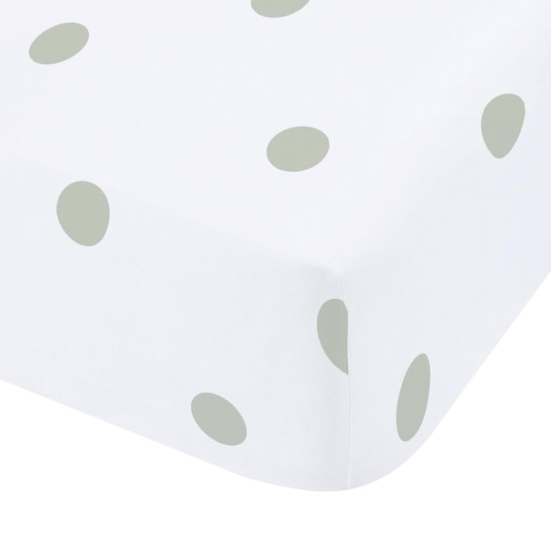 Catherine Lansfield Brushed Green Polka Dot Double Fitted Sheet