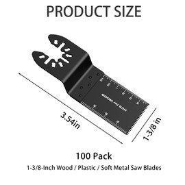 TrivdPro 100Pcs Oscillating Tool Blades Professional Universal Oscillating Saw Blades Wood Multitool Blades Compatible with Dewalt, Milwaukee, Ryobi, Rockwell, Bosch