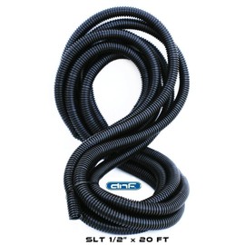 DNF 20FT Split Loom Tubing 1/2" x 20 FT- SLT12, Wire Loom tubing, Sleeve, Sheathing, Cover, Ribbed for Strength. Automobile, Motorcycle, RV, Trailer, Electronics