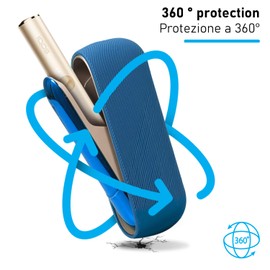 Case Compatible with IQOS ILUMA, Cover + Magnetic Faceplate, Magnetic Side Case, Soft Material Protective Cover, Accessory Bag (Dark Blue)