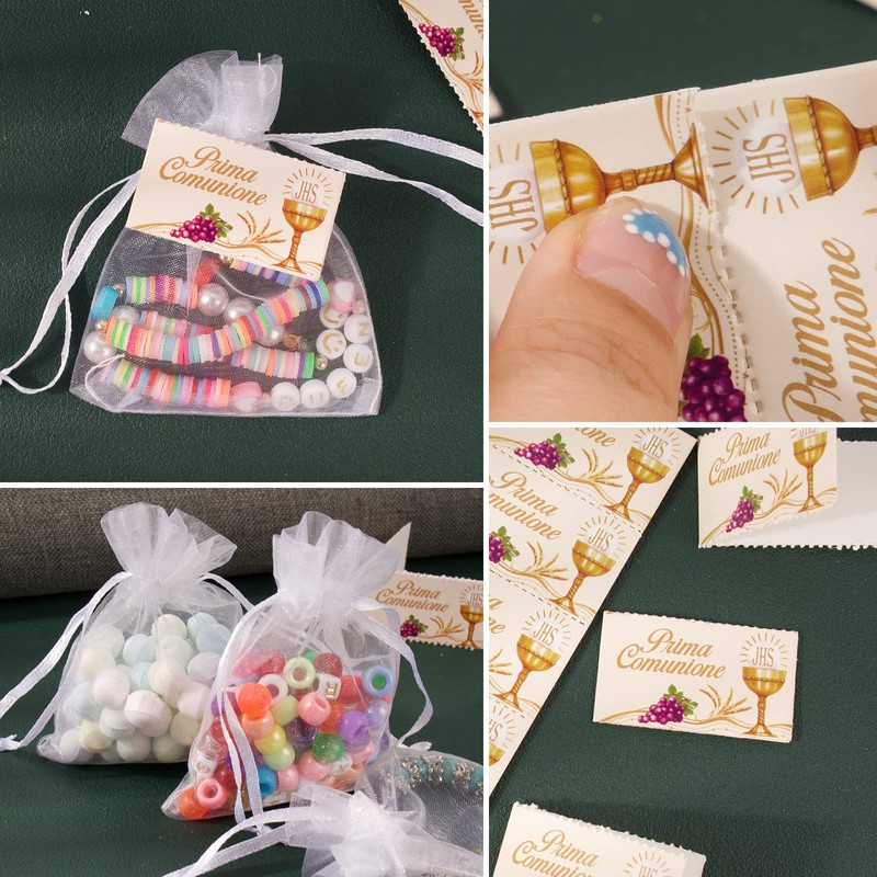50 x Oganza bags with 50 x Prima Communion cards