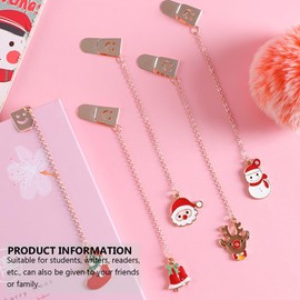 Operitacx 15 pcs Christmas Bookmarks Kids Bookmark File Bookmark memo Card Paper Clips Office Book Mark Christmas Tree Ornament Merry Christmas Bookmark Small and Fresh Pendant Metal