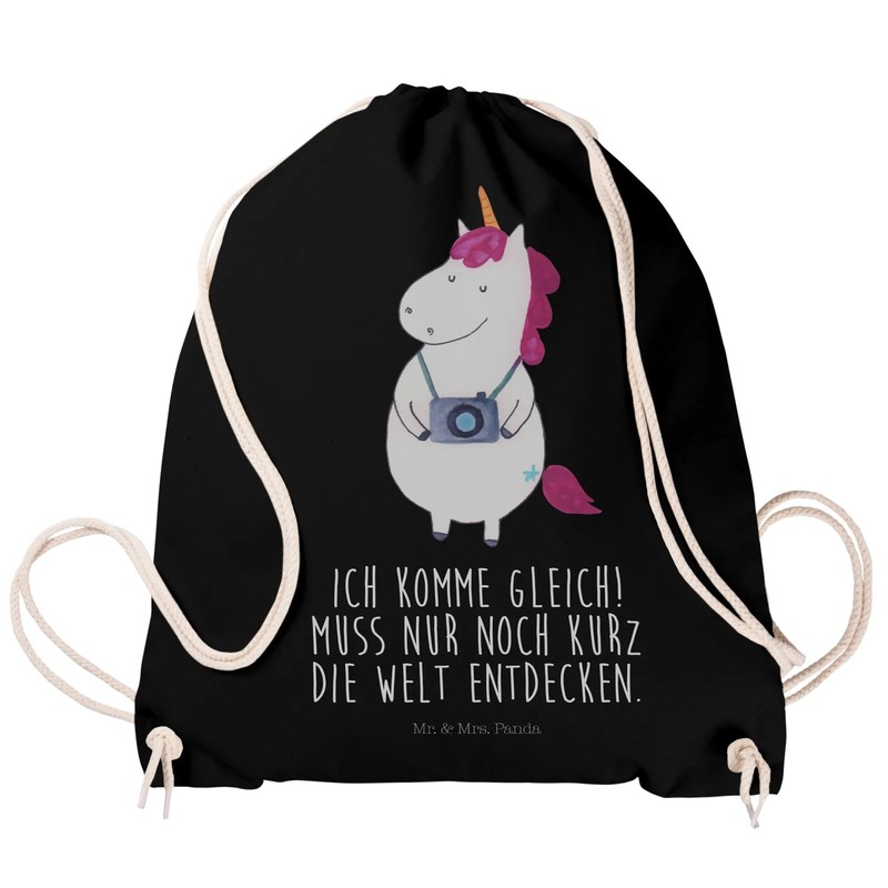 Mr. & Mrs. Panda Unicorn Photographer Sports Bag, black