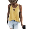 Hilltichu Women's Choker V-Neck Wrap Tank Tops Yellow