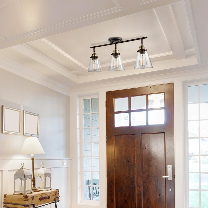 Globe Electric 59629 Jackson 3 Track Lighting, Dark Bronze, Antique