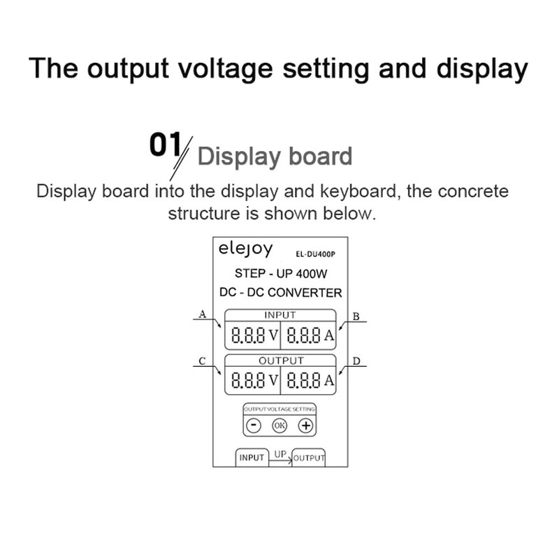 DC-DC Voltage Adjustable Power Converter 10-32V to 11-85V Power Converter