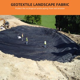 Hipicute Geotextile Landscape, 6ft x 100ft & 6oz Geotextile Fabric, PP Drainage 350N Tensile Strength & 440N Load Capacity, for Driveway & Road Stabilizationr, Erosion Control, French Drains