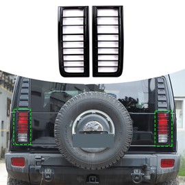 PIUGILH ABS Rear Tail Light Guards Cover Fit Hummer H2 2003-2009,Tail Rear Lower Tail Light Lamp Protector,2Pcs(Black)