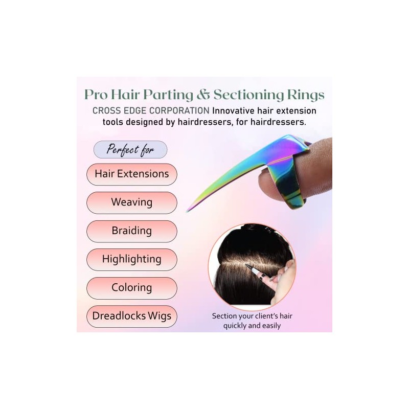 Quick Braid Aid Finger Parting Tool & Sectioning Rings Set-