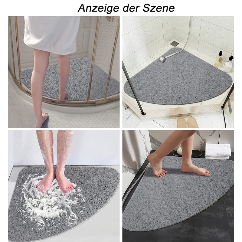 ROIMOE Shower Mat, Non-Slip Triangular, PVC Loofah Massage Shower Mats