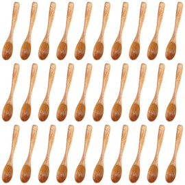 YOFAPA 30 pieces small wooden spoons, 30 wooden spoons, used on salt. Wooden spoon, salt, honey, sugar, one spoon for spices and pepper. Small tea spoons for the kitchen.