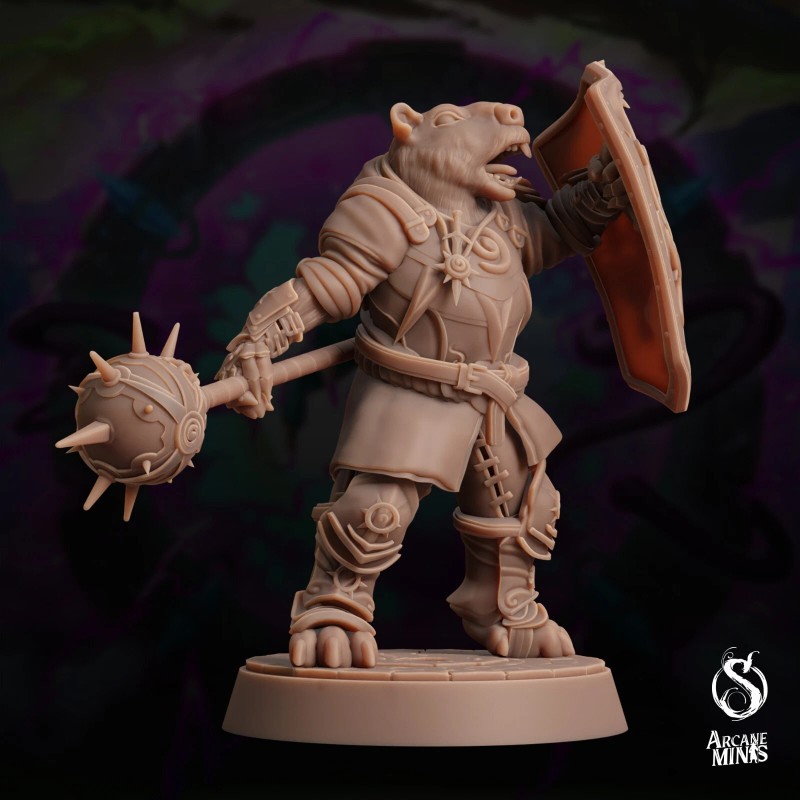 Arcane Minis Capybara Paladin Pose 1 | Arcane Minis |