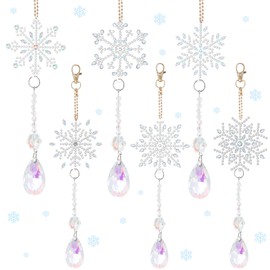 6pcs Winter Snowflake Double Sided Diamond Art Wind Chimes Kits