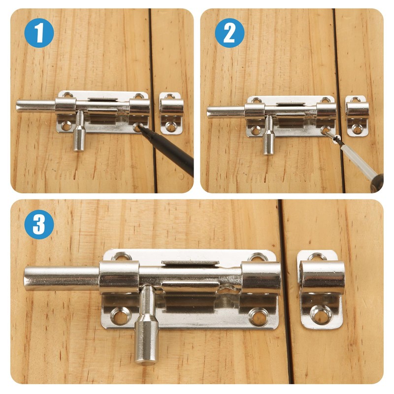 LANIAKEA 8pcs Slide Barrel Bolt Latches 4 Inch 304 Stainless