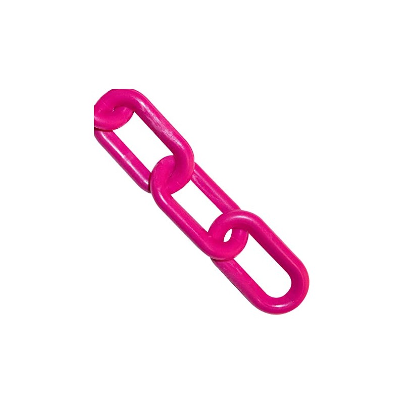 Mr. Chain Heavy-Duty Plastic Barrier Chain, Safety Pink, 2-Inch Link
