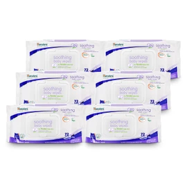 Himalaya Soothing Baby Calming Wipes for Soft, Clean, and Sensitive Skin, 72 wipes, 6 pack