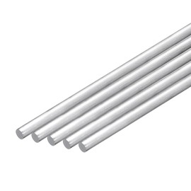 sourcing map 10Pcs 1/4"(6mm) Dia Round Aluminum Rod, 6"(153mm) Long 6061 Aluminum Round Rod Solid Lathe Bar Stock for Industry Construction DIY Crafts