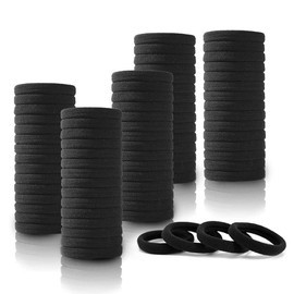 BZKSER Hair Bobbles for Women 4 cm - 100 Pieces Nylon Hair Bobbles No Damage for Thick Hair Seamless Soft Hair Bands Loose Hair Bobbles Ponytail Holder Headbands Stretch Hair Bands (Black)