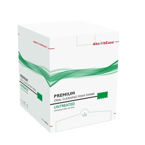 AbsorbEase Premium Treated Oral Swabs - Disposable Soft Sponge Mouth