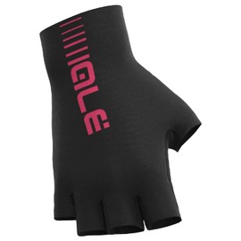 Alé Cycling Unisex Sunselect Crono Summer Gloves, Black/Fluo Pink, XL