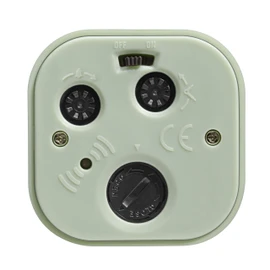 TFA Dostmann Analogue mini alarm clock, 60.1035.04, ideal as a travel alarm clock, with alarm alarm, small and handy, pastel green, (L) 52 x (W) 23 x (H) 52 mm