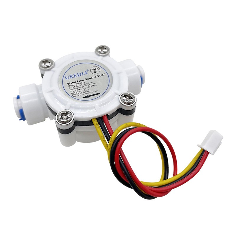 GREDIA 1/4" Quick Connect Water Flow Sensor Food-Grade Switch Hall