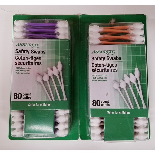 Kids Cotton Safety Swabs - 80 CountAssorted Colors - 2 Pack
