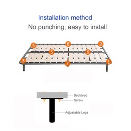 Adjustable Metal Bed Frame Support Leg, Heavy Duty Center Slats Support Leg for Bed Frame Replacement Parts, Bed Support Leg, Adjustable Bed Legs Replacement(1Pcs, 5.12"-9.5")