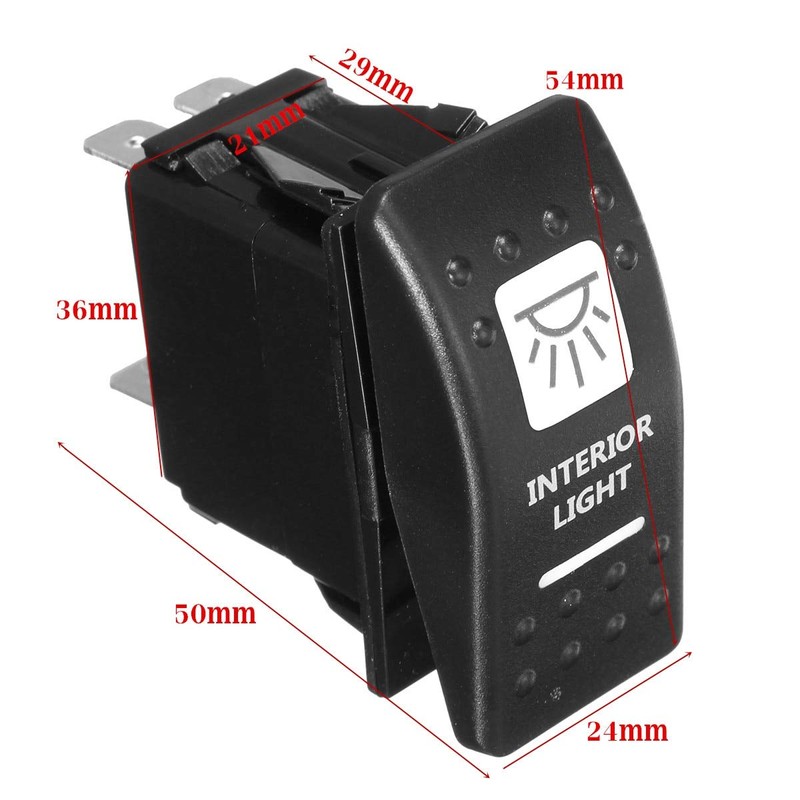 AutoE Interior Light Rocker Switch White For UTV ATV Off-road