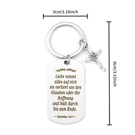 Hightopup Christian Gifts Keyring Bible Courage Gift Confirmation Gifts Girls Confirmation Gift Boy Communion Gifts Spiritual Gifts Gifts for Confirmation, 080410