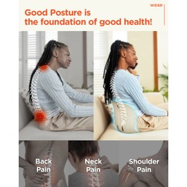 curble Chair Teenager Ergonomic Lower Back Chair Support, Lumbar Support Back Posture Corrector (2 Pack Red)