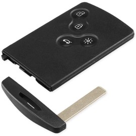 ENERGY01 4-Button Smart Card Case Compatible with Renault Captur - Clio 4 - Koleos - Laguna 3 - Megane 3 - Scenic 3 - Replacement Remote Control (Key) - Engraving Key