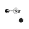 Hypo-Allergenic Surgical Stainless Steel Stud Earrings with 3mm Black AAA