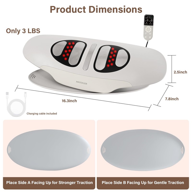 HOWHAI 4-in-1 Electric Lumbar Traction Device, Smart Lower Back Massager