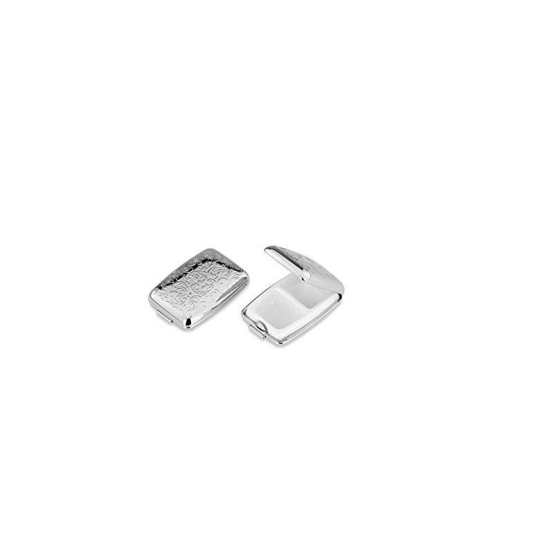 Pill Box Square Silver-Plated with Two Compartments Ideal for One-Handed