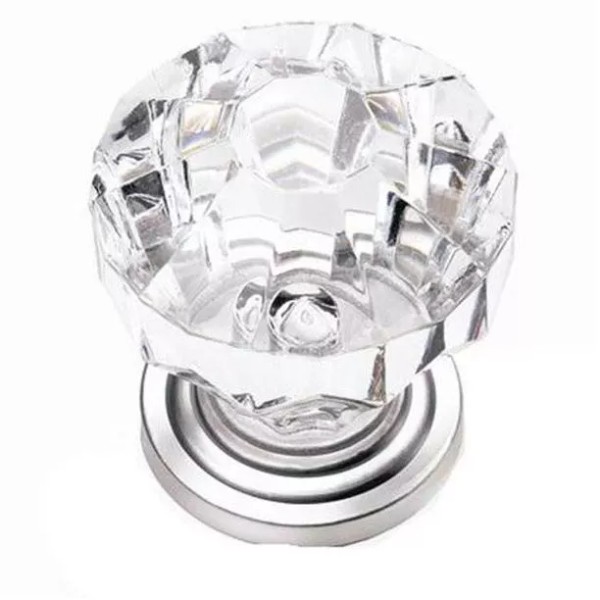 1-1/4" Acrylic Knob with Satin Pewter Base