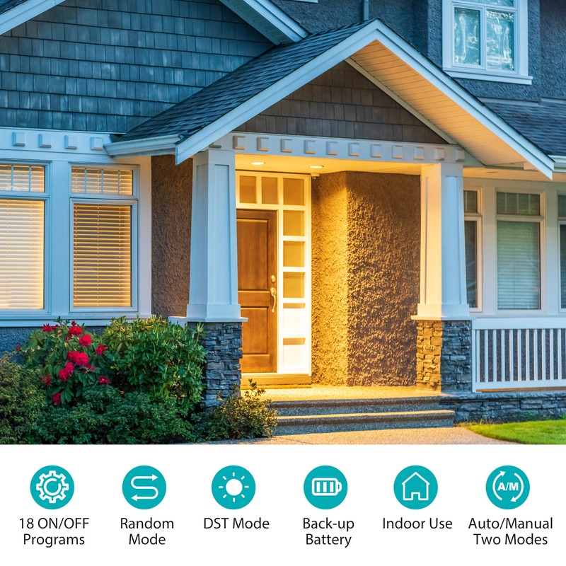 BN-LINK 7 Day Programmable in-Wall Timer Switch for Lights, Fans