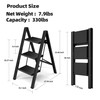 HillhutApex 3 Step Ladder, Lightweight Portable 3 Step Stool with