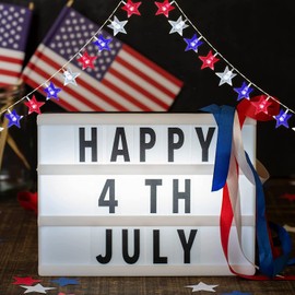 4th of July Decor Red White Blue Stars String Lights, 15 FT 30 LED Fairy Lights Battery Operated Indoor&Outdoor Star Lights for Independence Day President Day Memorial Day
