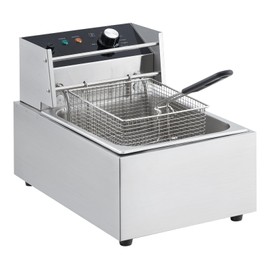 MilleLoom Commercial Deep Fryer with Basket - 1800W Power, 6.34QT/6L Capacity, Detachable Stainless Steel Design, Electric Countertop Oil Fryer, Temperature Control for Restaurant or Home Use