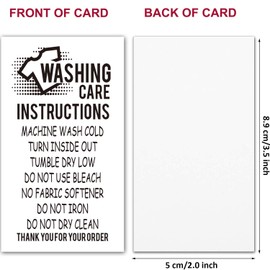 None Brand 50 T-Shirt Washing Instructions Cards, Shirt Care Instruction Cards, Care Instructions Insert for Small Business Packaging, Customer Directions Cards, Small Online Shop Package Insert