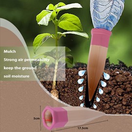 MKNZOME Plant Watering Devices, Terracotta Plants Self-Watering Stakes, Automatic Plant Watering Set, Slow Release, Holiday Plant Nanny for Potted Plants, Flowers, Trees, 6 x 190 ml