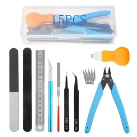 Bigstone 15 PCS Gundam Model Tools Kit Hobby Building Tools Set for Cars, Airplanes, Buildings, Gundam, Robots Models Building Repairing and Fixing ext.