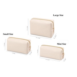 BRMM MIA Makeup Pouch, Fashionable, Cosmetics Pouch, Functional, Large Capacity, Waterproof, Small Items, Lightweight, Waterproof, Business Trips, Travel Cosmetic Bag, Pouch for Women, beige