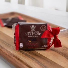 American Heritage Chocolate Bars - 57% Cacao Artisanal Dark Chocolate Bar with Hints of Vanilla, Orange and Cinnamon, 1.27oz Candy Bar/Tablet (Pack of 4)
