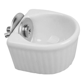 Small Animals Bowl, Detachable Cage Feeder Pet Ceramic Water & Food Feeder, Small Animal Supplies for Rabbit Parrot Squirrels Chinchilla Hamster Ferret (White, S)