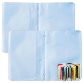 KkvoGmle 2pcs Credit Card Holder, Plastic Debit Card Wallet Replacement Inserts Plastic Sleeves with 10 Page 20 Slots and 10 Page 10 Slots, 9.5cm x 0.5cm x 7cm Transparent